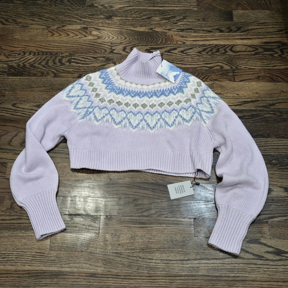 MAJORELLE Sweaters - MAJORELLE X Revolve Tamera Fairisle Sweater in Purple & Blue Crop NWT  Size S